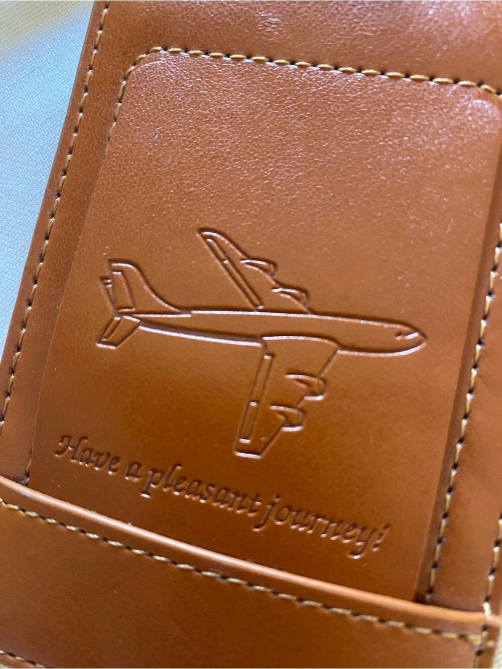 Leather Luggage Tag - Brown Travel ID Holder
